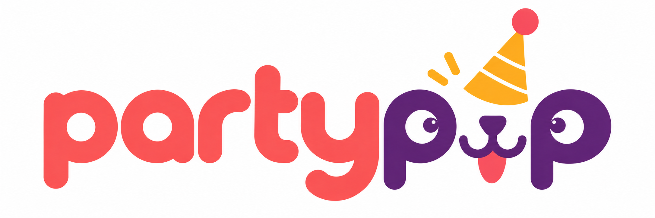 PartyPup — cheerful dog logo